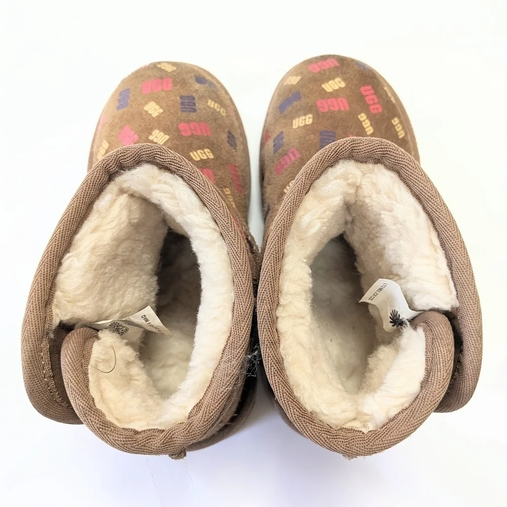 UGG Jona Confetti Logo Brown Kids Boots